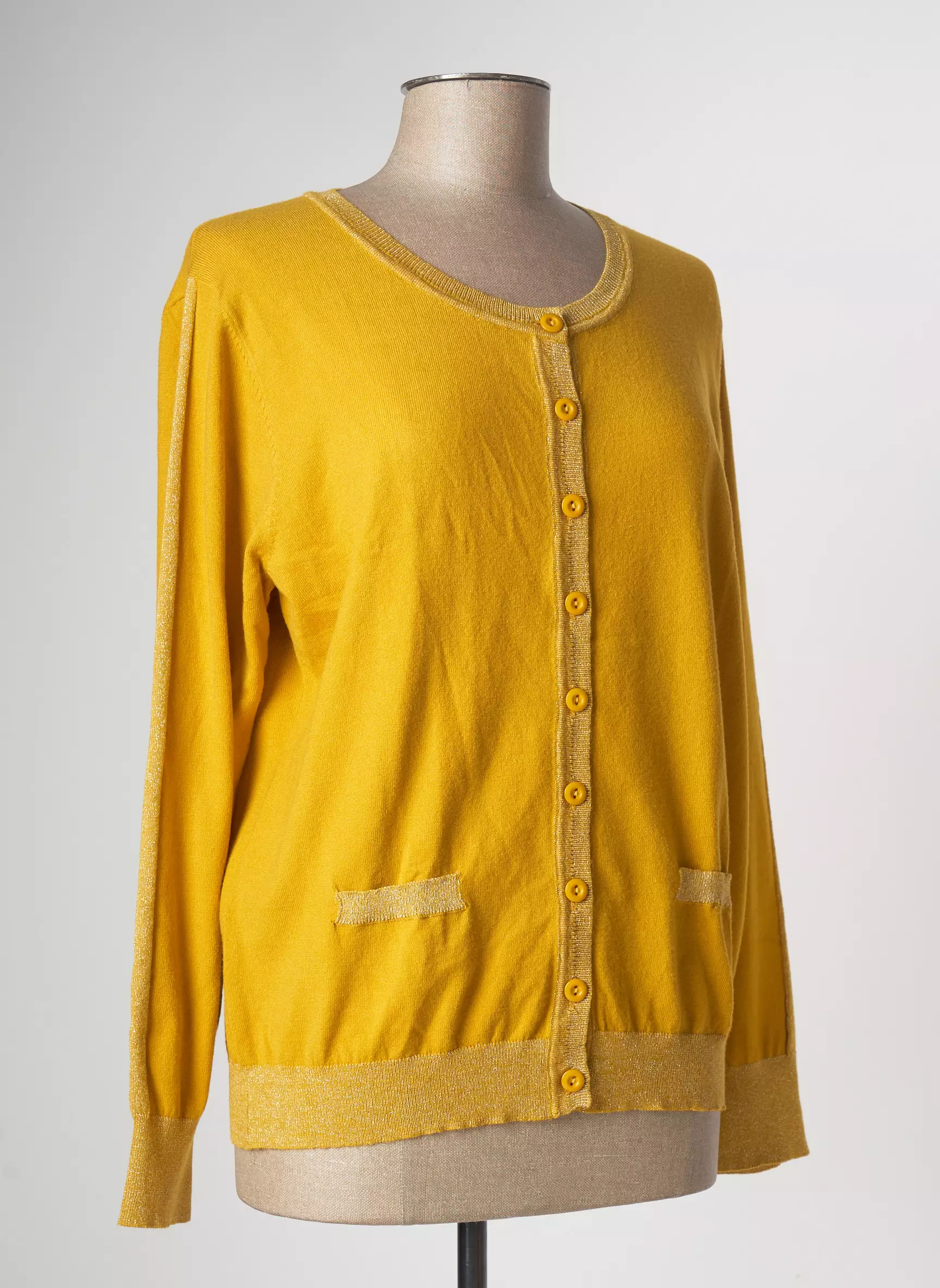 Felino Cardigans Femme couleur jaune