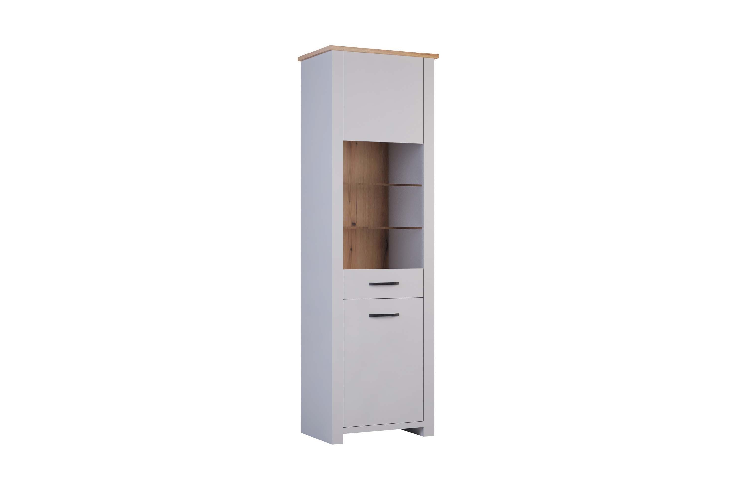 HYPE Rooms Wohnwand Wohnwand Wohnzimmer Sienna 5-teilig, TV-Bank, Vitrinenschrank, Vitrinenschrank schmal, Kommode, Couchtisch