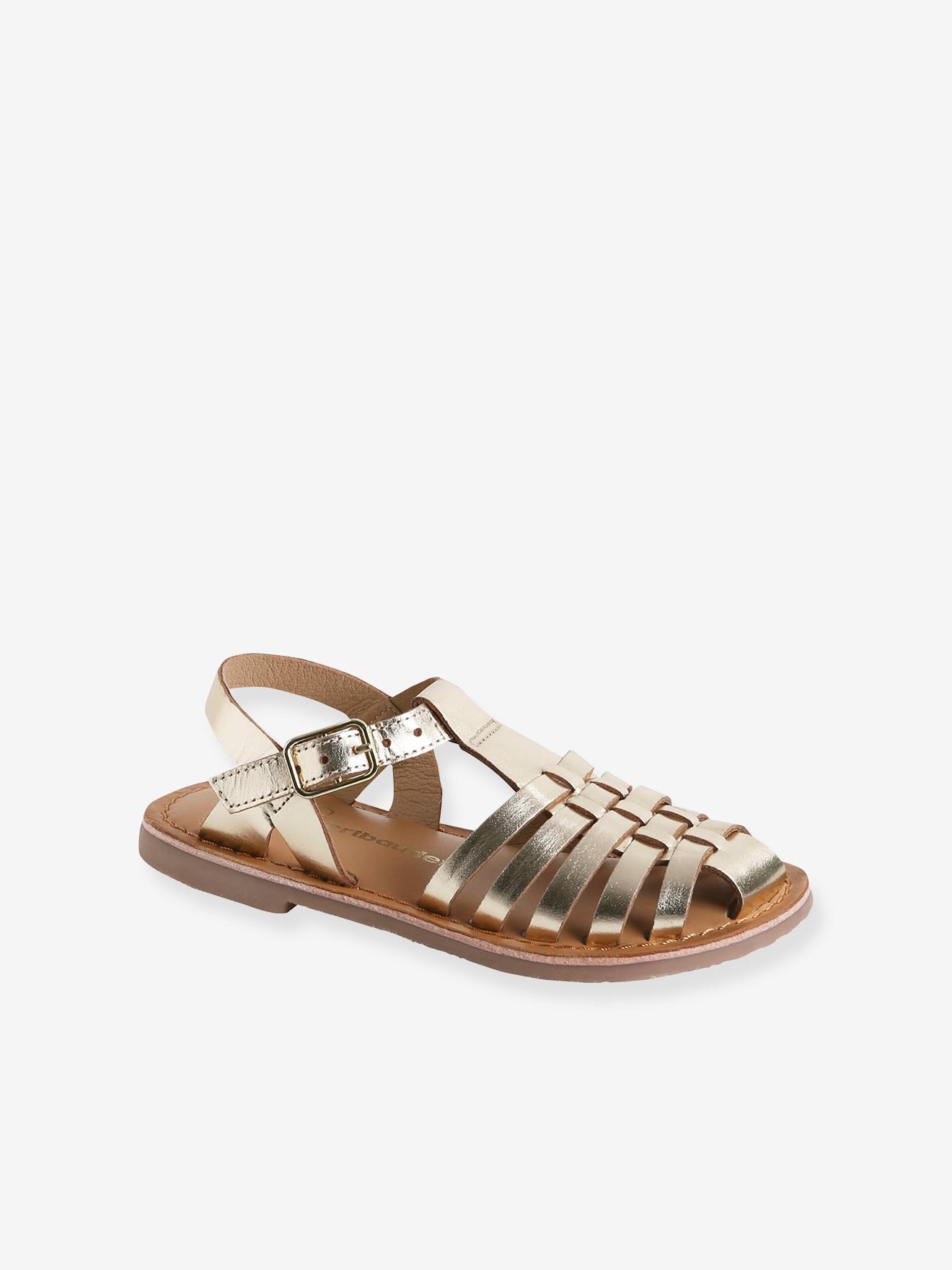Sandales cuir fille sable