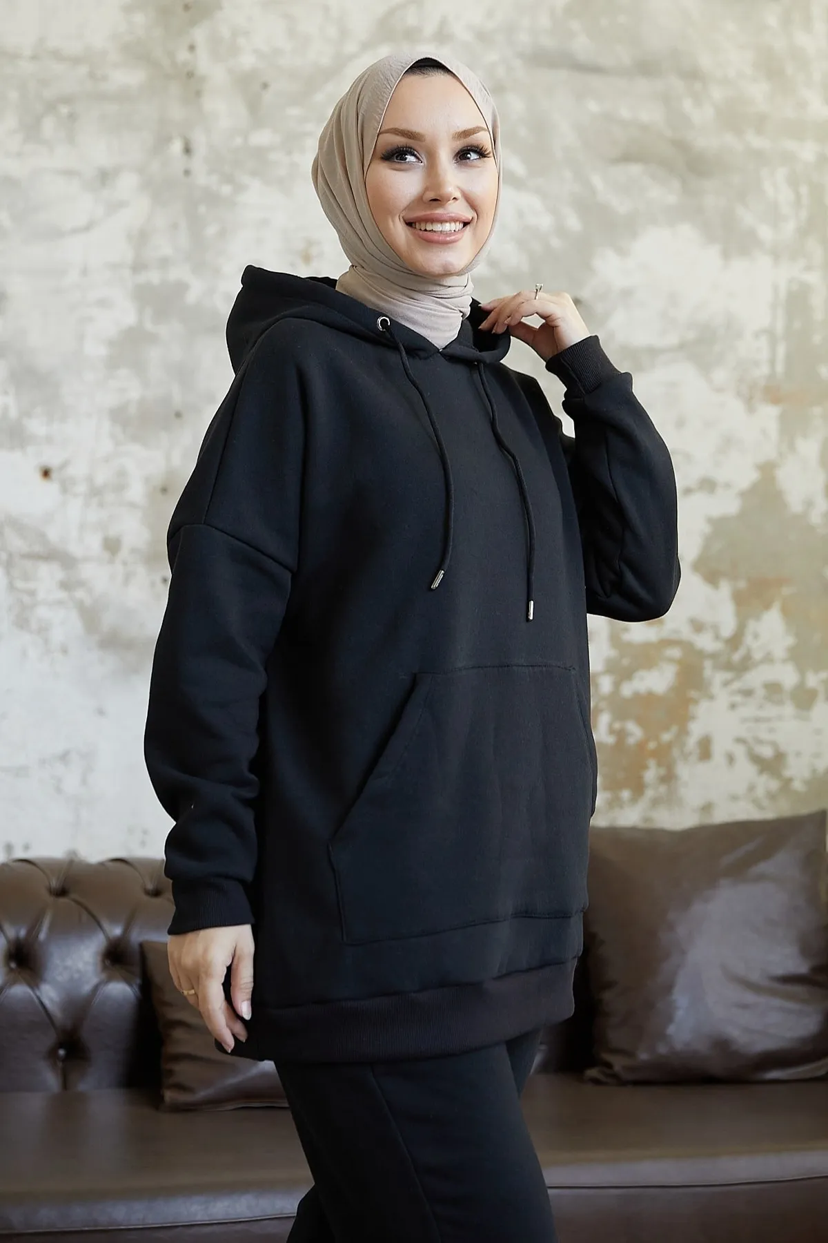 InStyle  Merva Three Thread Trainingsanzug-Set – Schwarz