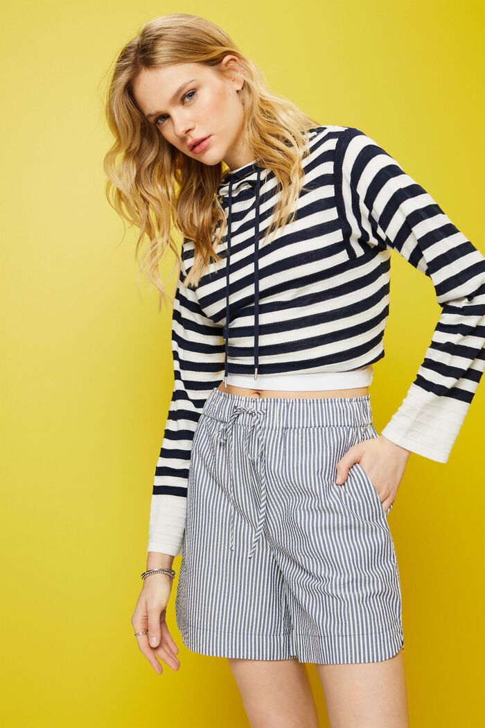 Seersucker-Shorts mit Streifen, 100 % Baumwolle