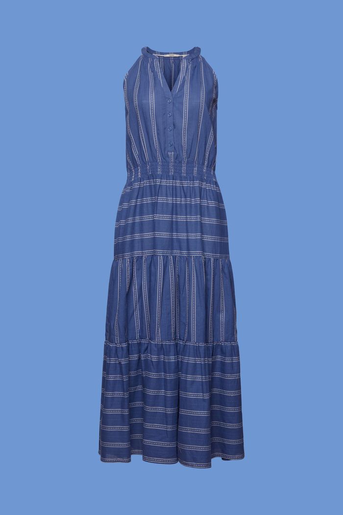 Gestreiftes Midikleid, 100 % Baumwolle