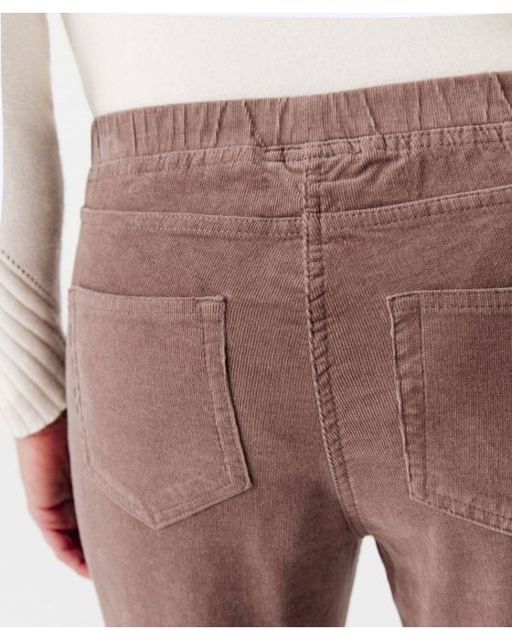 Pantalon velours à ceinture élastiquée