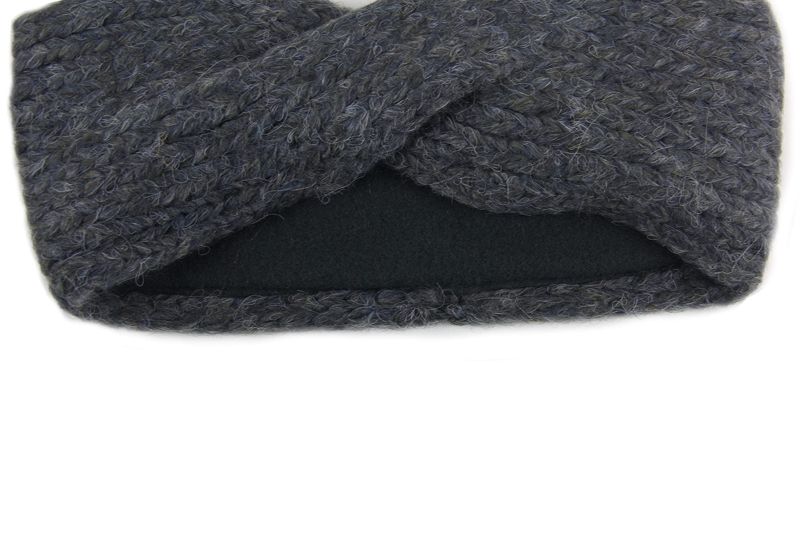 Vanessa & Melissa Stirnband Strick Haarband Ohrenschützer im Schleife Design Mädchen mit weichem Fleece Innenfutter