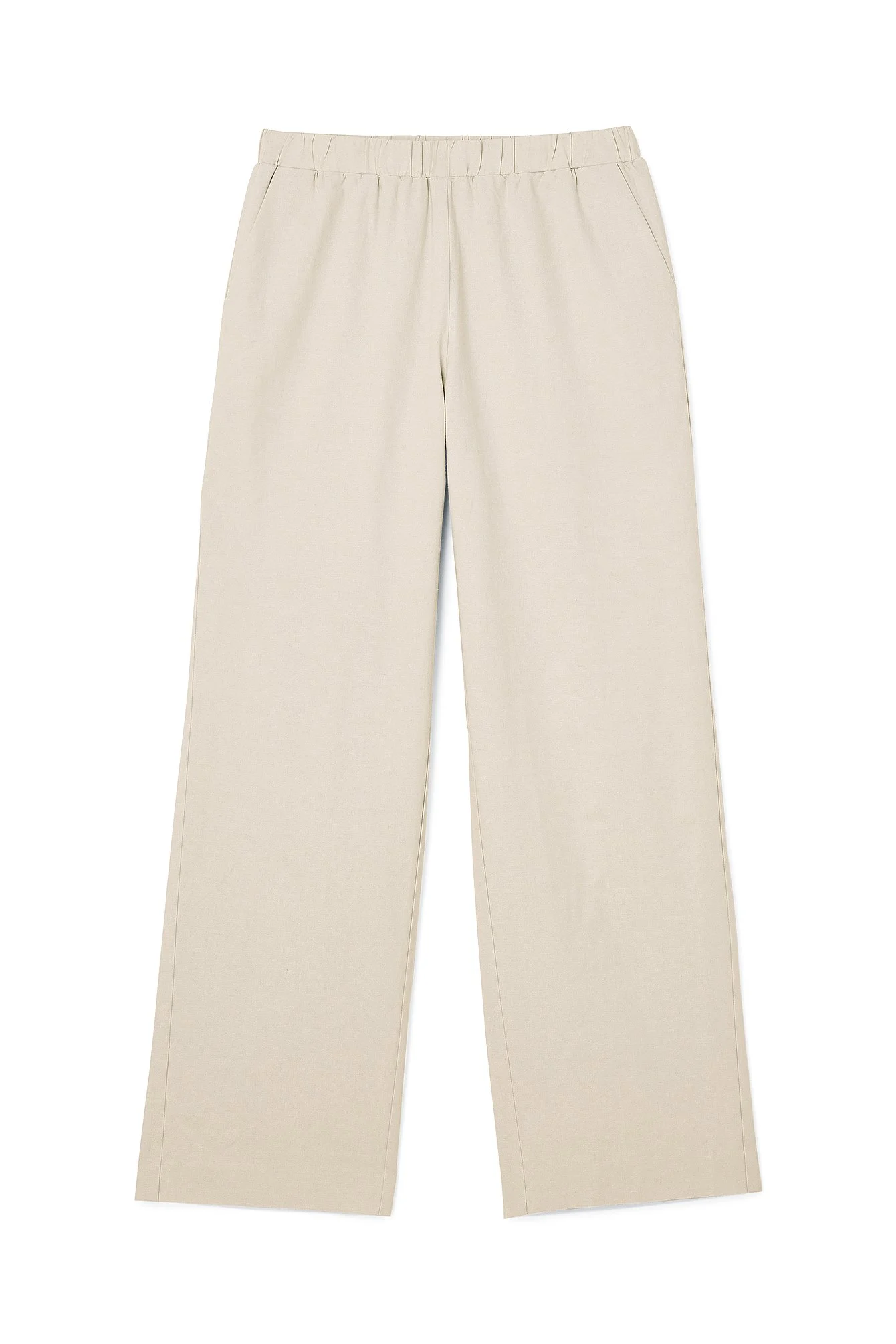 Lockere Hose mit hoher Taille aus Leinen-Mix