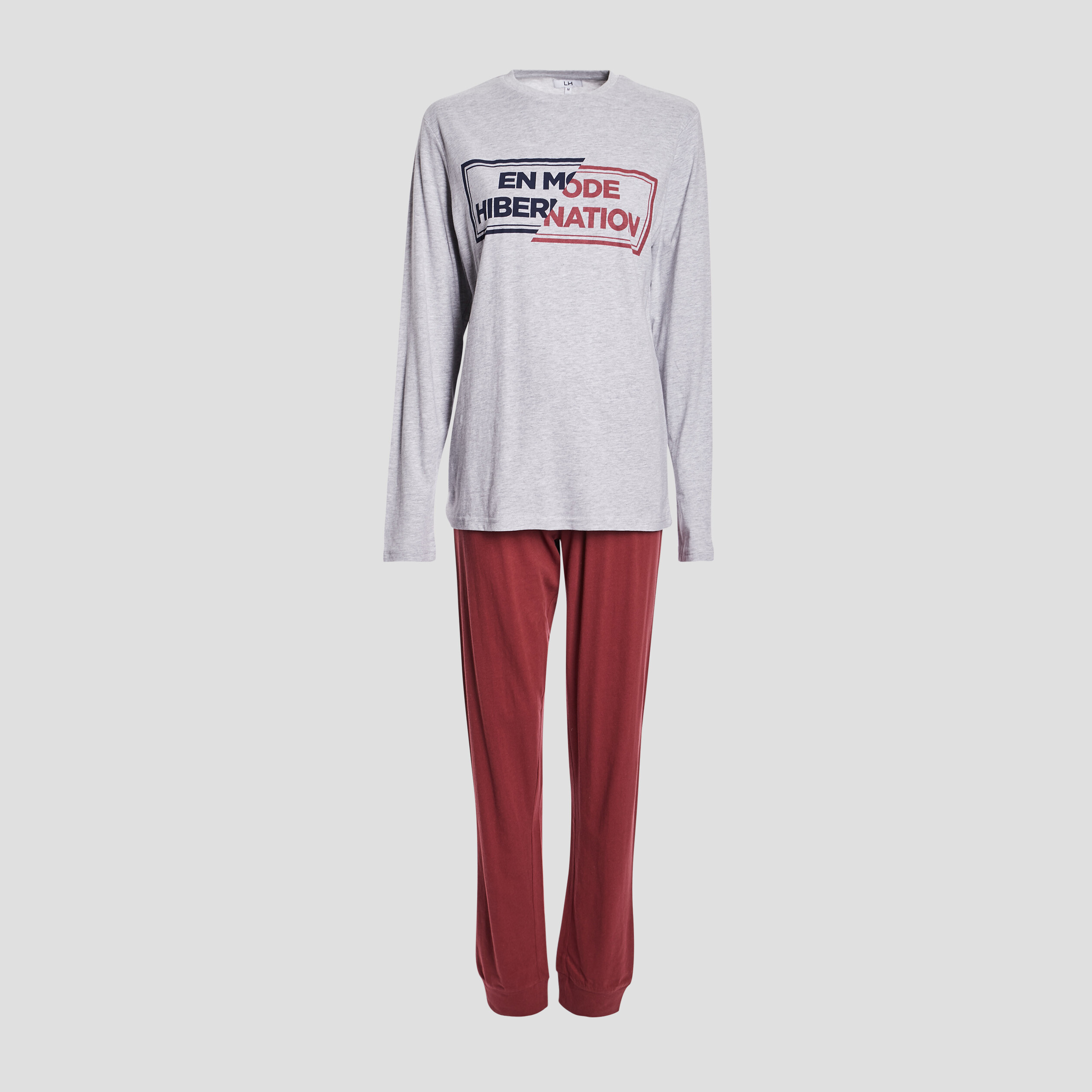 Ensemble pyjama 2 pièces gris homme | La Halle