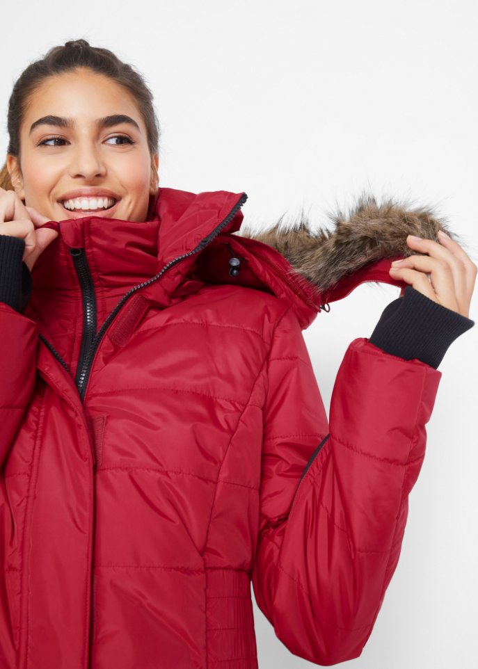 Funktions-Longjacke in 2-in-1-Optik, gesteppt