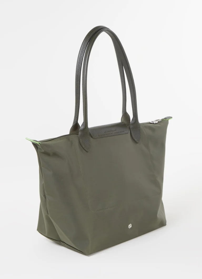 Longchamp Le Pliage Vihreä olkalaukku L nahkayksityiskohdilla