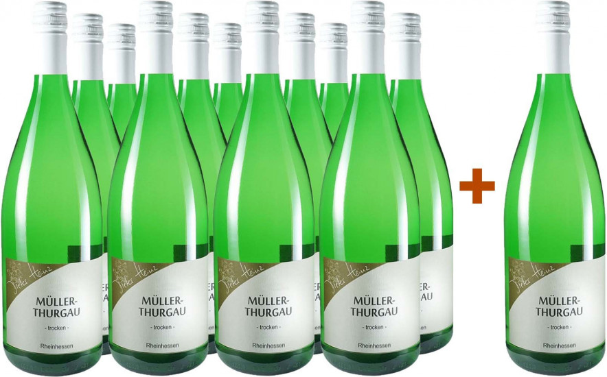 11+1 Paket Müller-Thurgau trocken 1,0 L - Weingut Dieter Heinz
