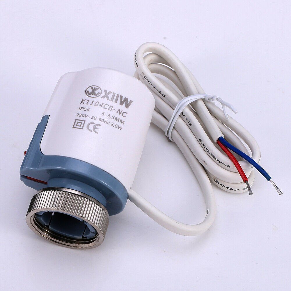 XERSEK Heizkörperthermostat Stellantrieb Fußbodenheizung Thermischer Thermot Stellmotor Heimeier, 230V ; inkl. Adapter stromlos geschlossen NC M30 x 1,5