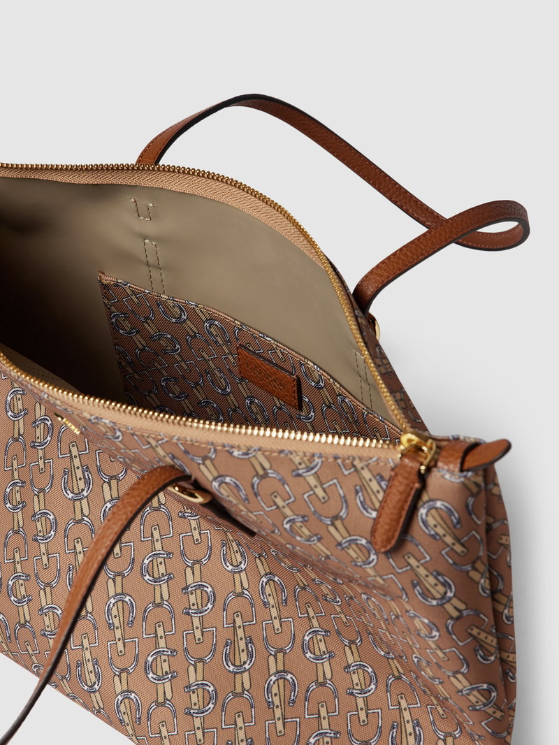 Tote Bag mit Allover-Muster Modell 'KEATON' in taupe