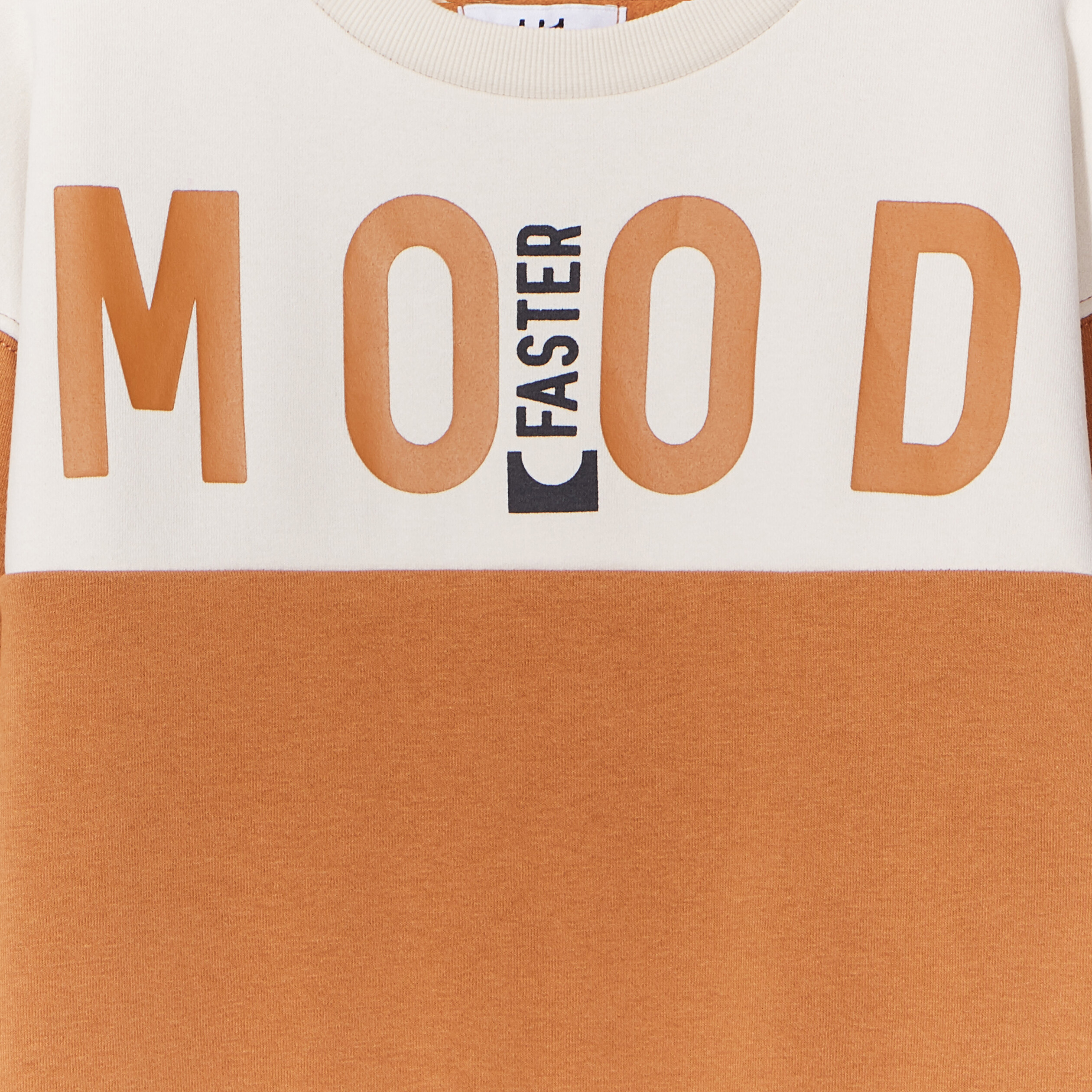Sweat col rond manches longues marron cognac garçon | La Halle