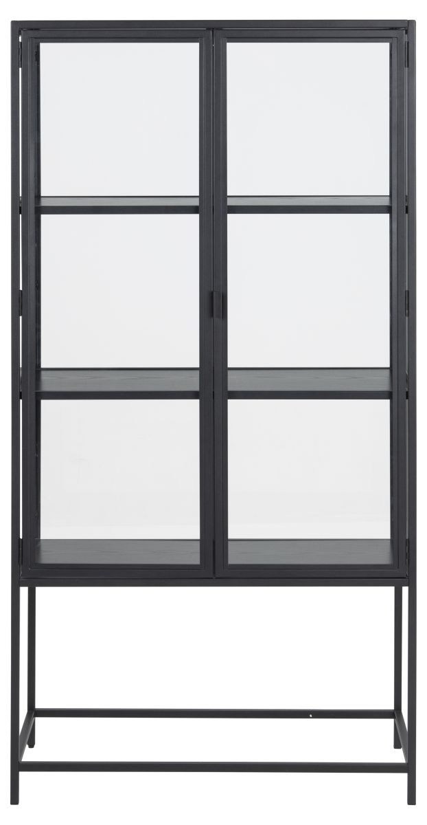 Vitrine Seaford Schwarz 77 x 150 cm