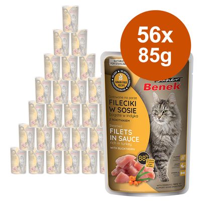Sparpaket Super Benek Getreidefrei Gedämpfte Filets 56 x 85 g