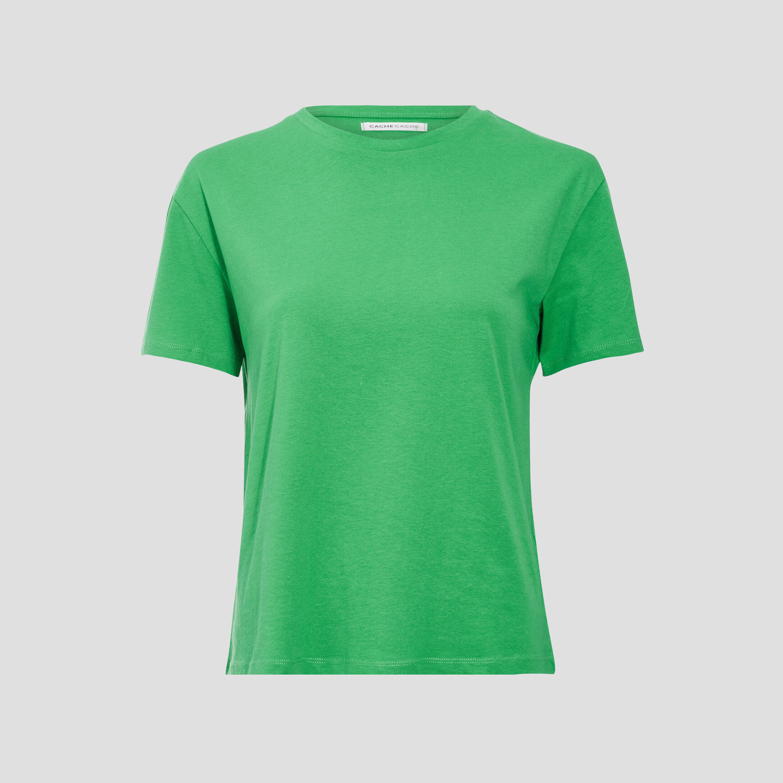T-shirt manches courtes vert femme | Cache Cache