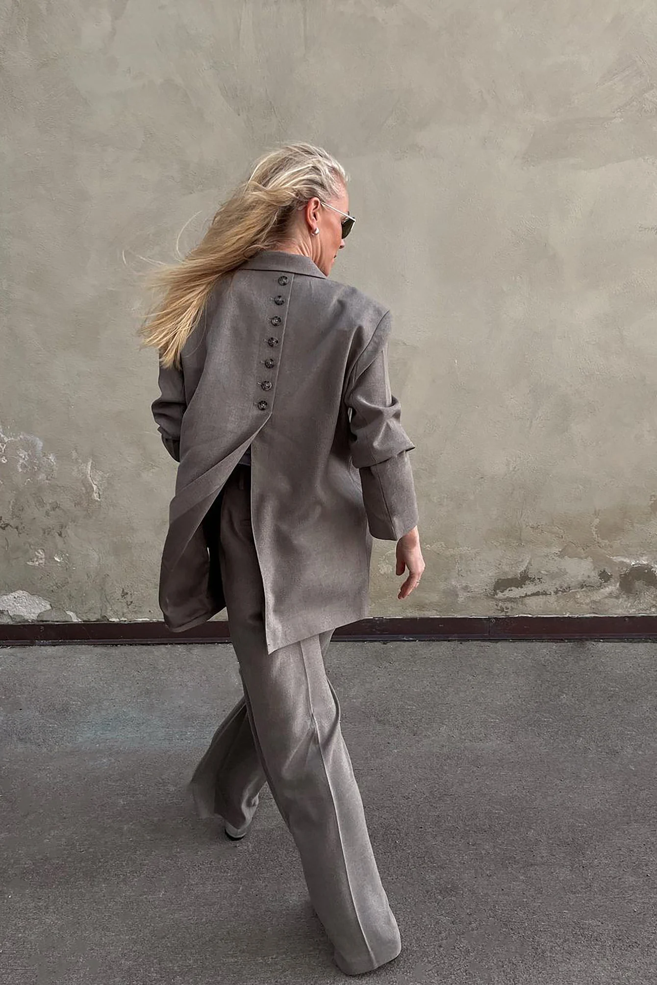 Oversize-Blazer aus Melange