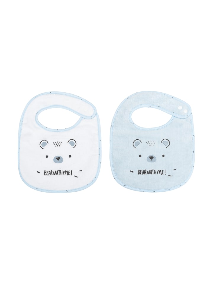 Kikkaboo Babylätzchen 2er Set Bär 23x31 in blau günstig kaufen onesize