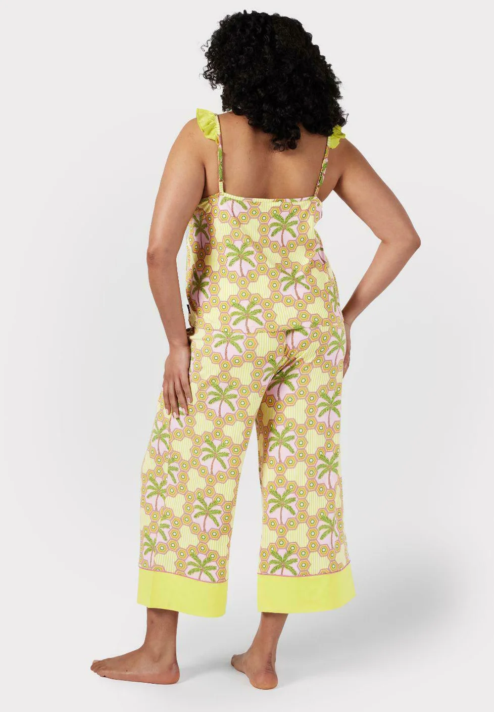 Chelsea Peers CONJUNTO DE CAMISETA CORTA CON PALMERAS Y CURVA GEOMÉTRICA - Pijama