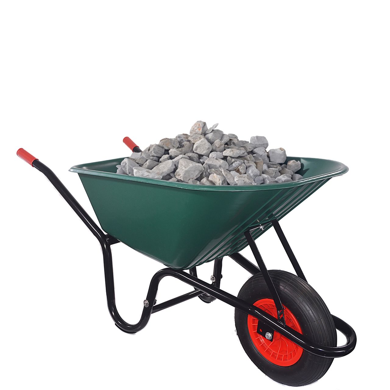 TroniTechnik GARMIO® Schubkarre 85 Liter bis 150 kg Garten Bauschubkarre,Gummi-Luftreifen Felge - Kunststoff