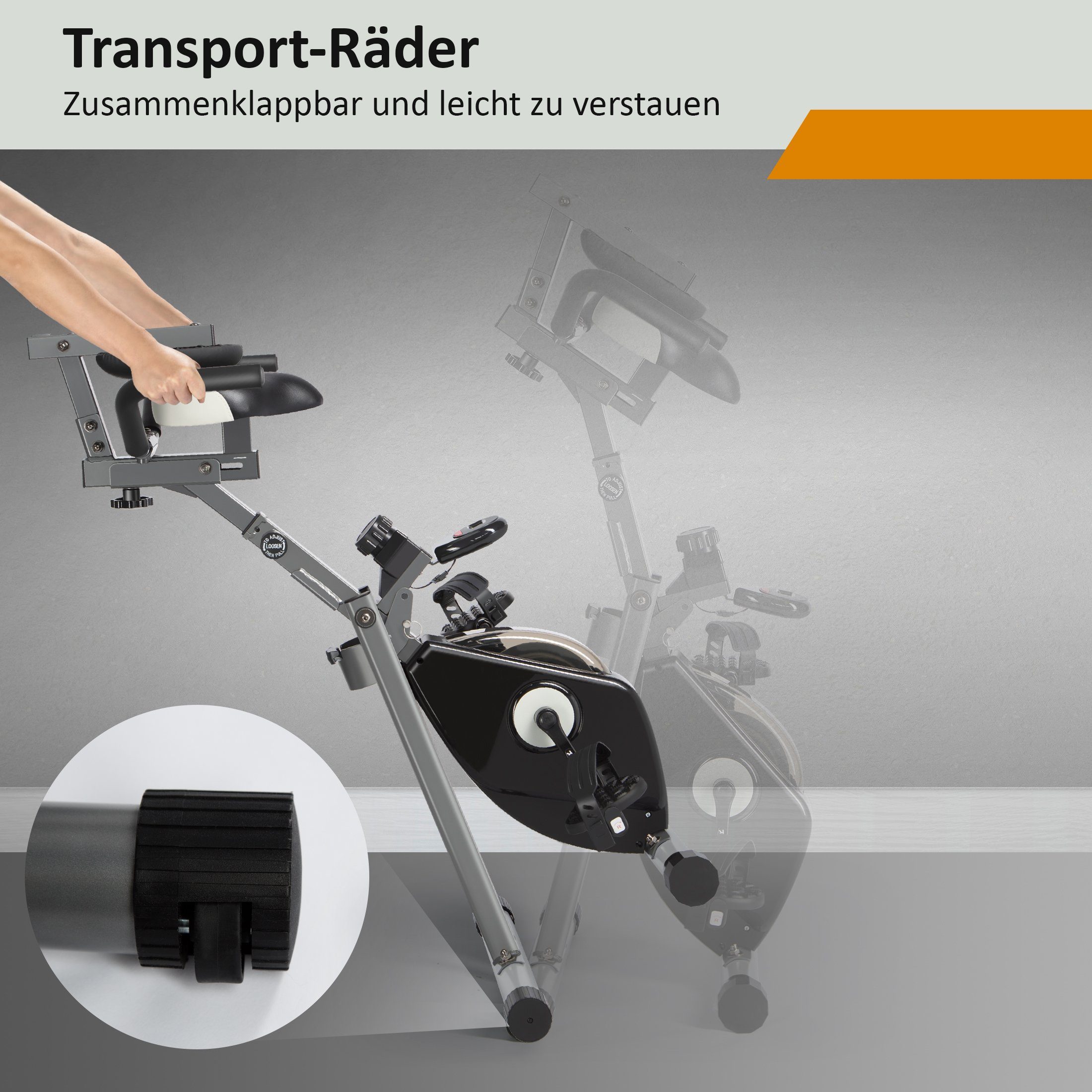 Zoomyo Heimtrainer Liegeheimtrainer, mit tiefem Einstieg ideal für Senioren, für gelenkschonendes Training im Halbliegen