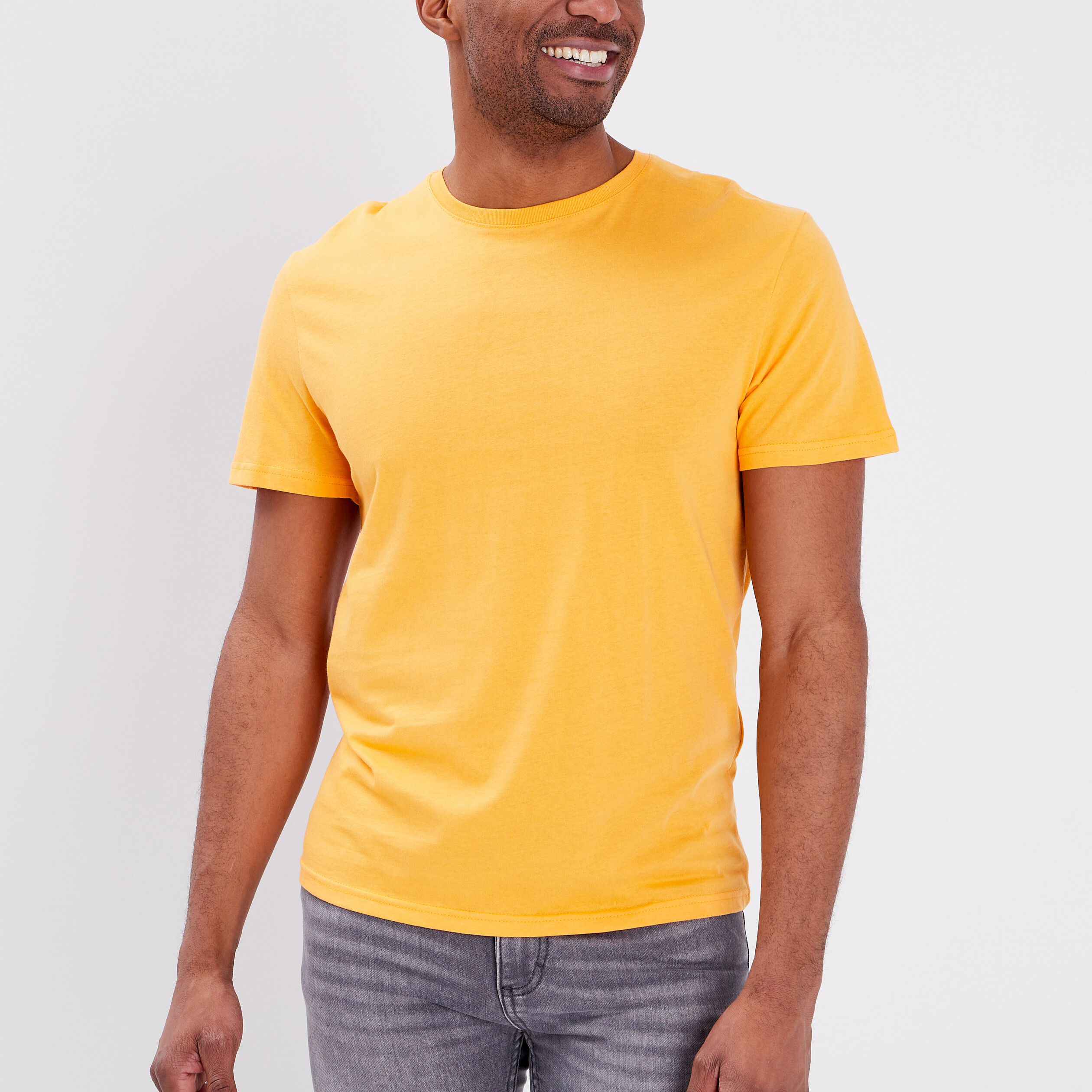T-shirt en coton manches courtes orange clair homme | La Halle