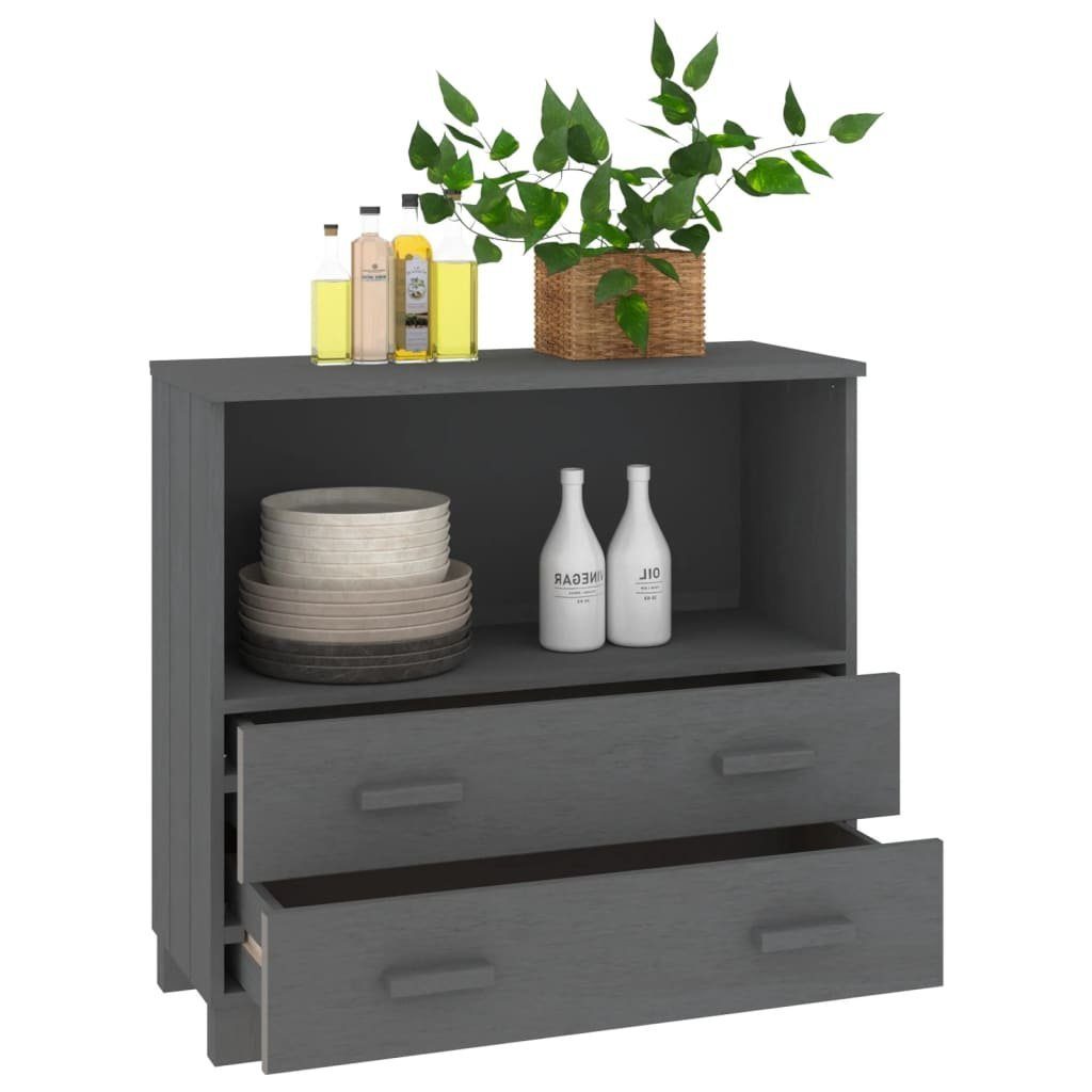 vidaXL Sideboard Sideboard HAMAR Dunkelgrau 85x35x80 cm Massivholz Kiefer (1 St)
