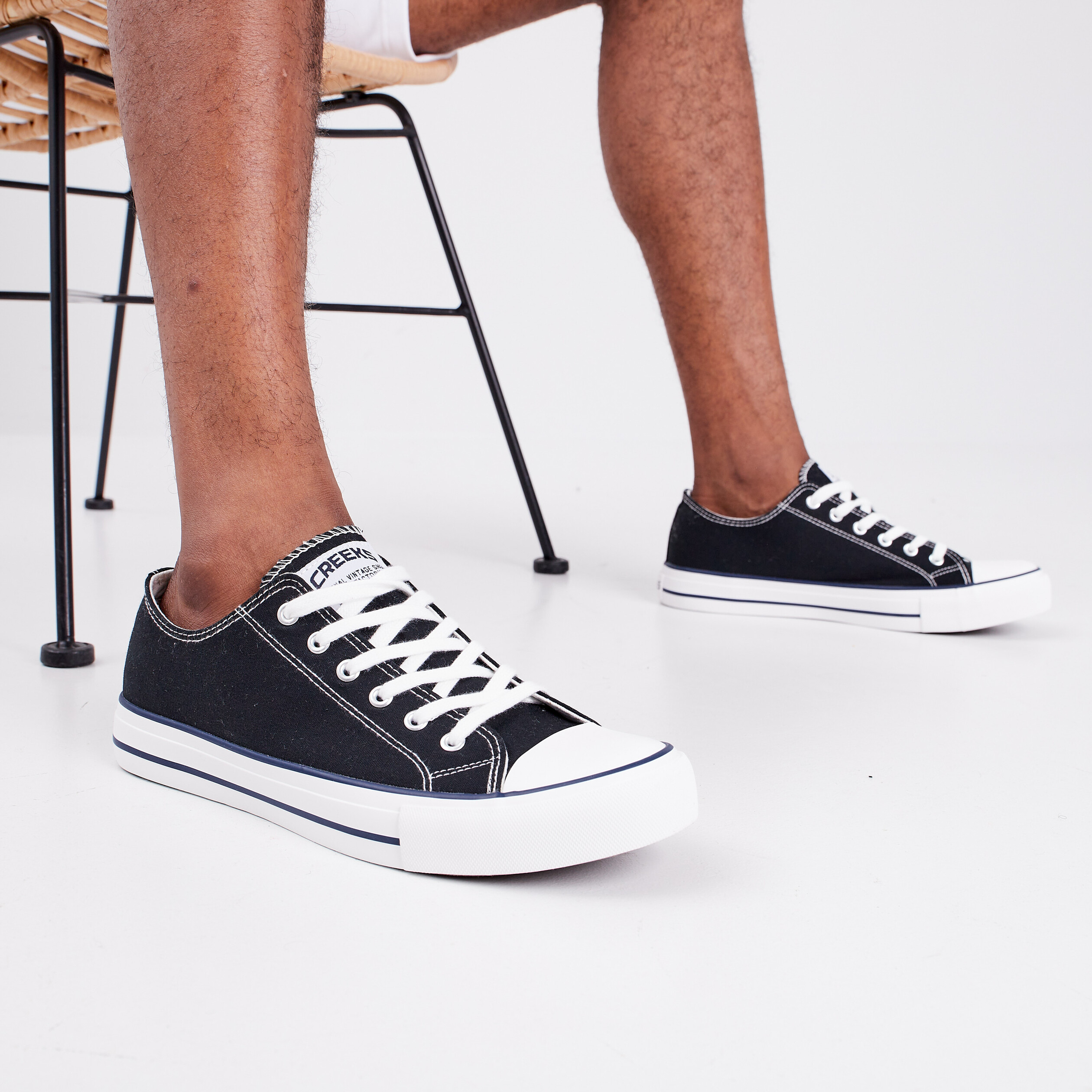 Tennis en toile à lacets Creeks noir homme | La Halle