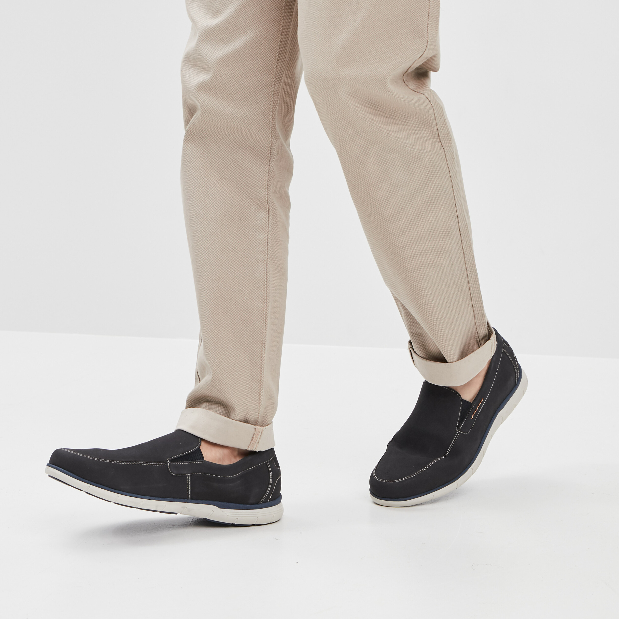 Loafers en cuir bleu marine homme | La Halle