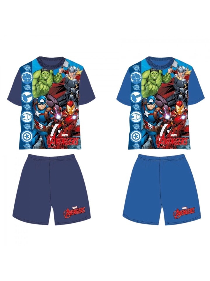 Avengers Avengers Kurzarm-Schlafanzug für Kinder 100% Baumwolle, Shortama-Design in Blau günstig kaufen S