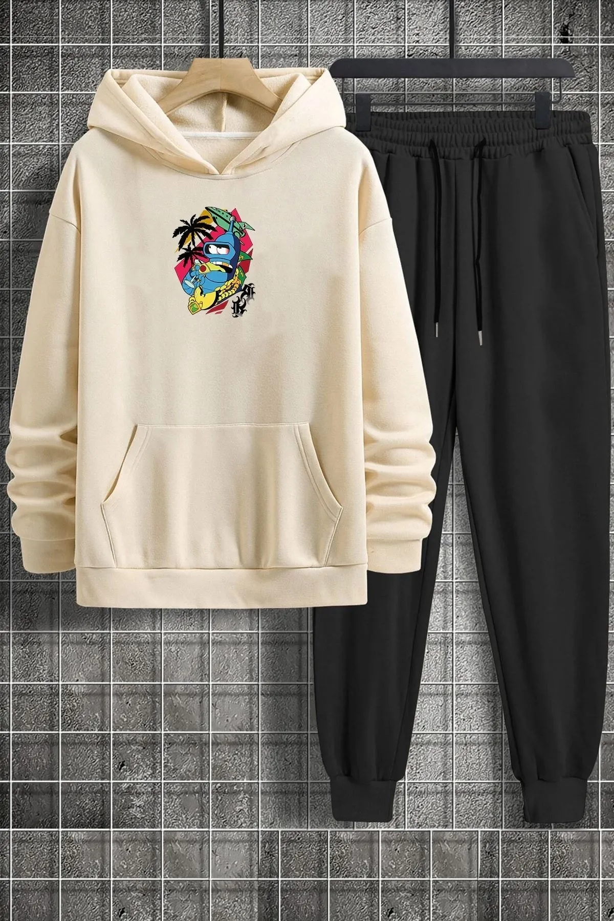 uyguntarz  Unisex-Trainingsanzug-Set mit Crazy Banana-Aufdruck