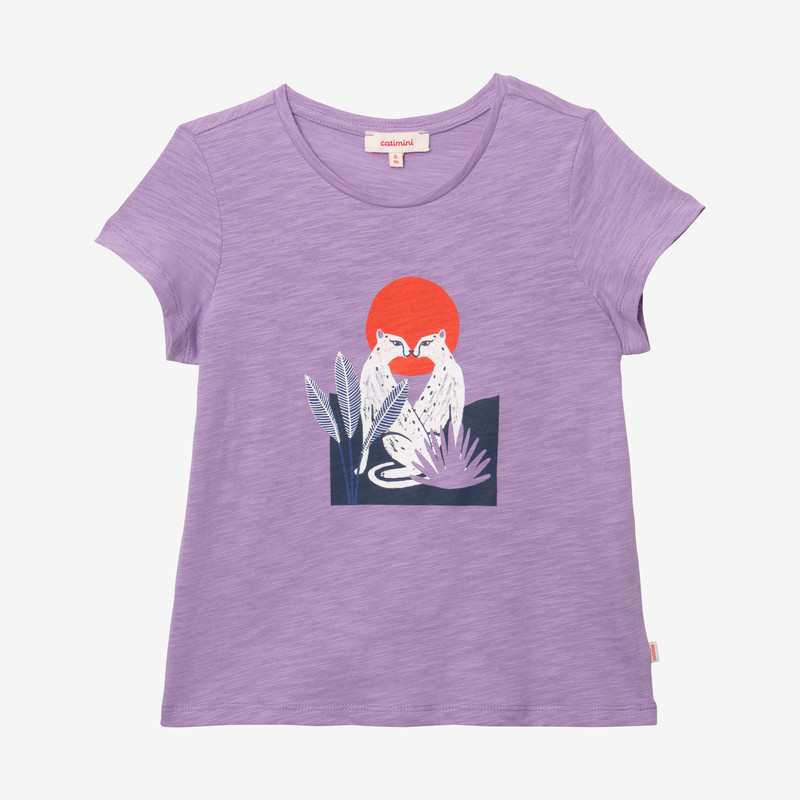 T-shirt fille léopards violet Catimini