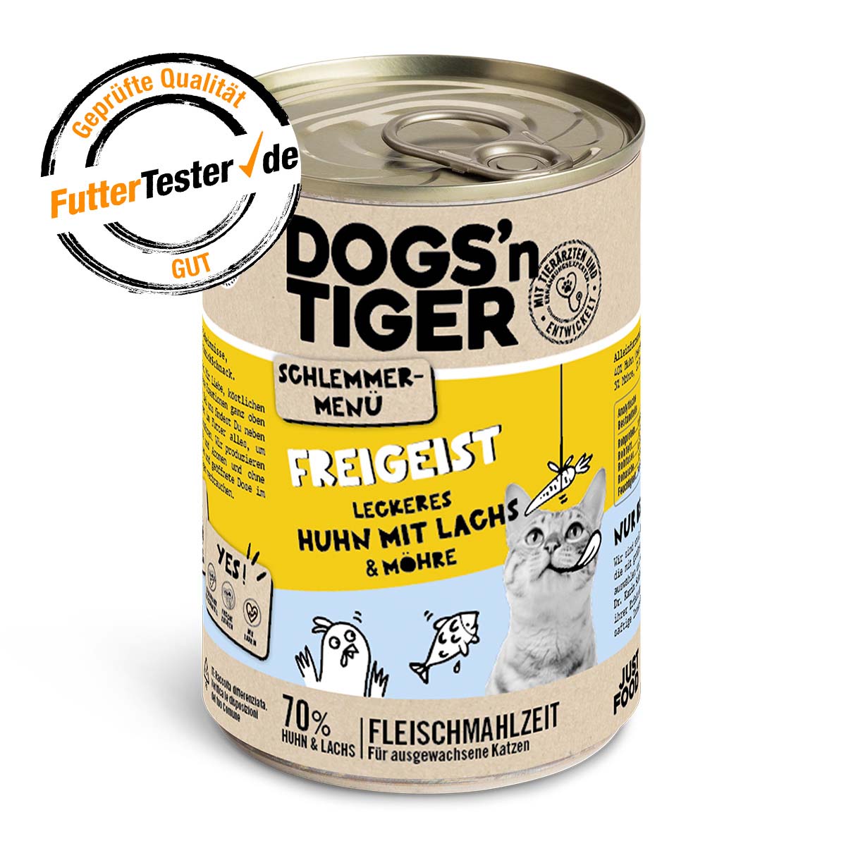 Dogs'n Tiger Schlemmermenü Freigeist Huhn, Lachs & Möhre
