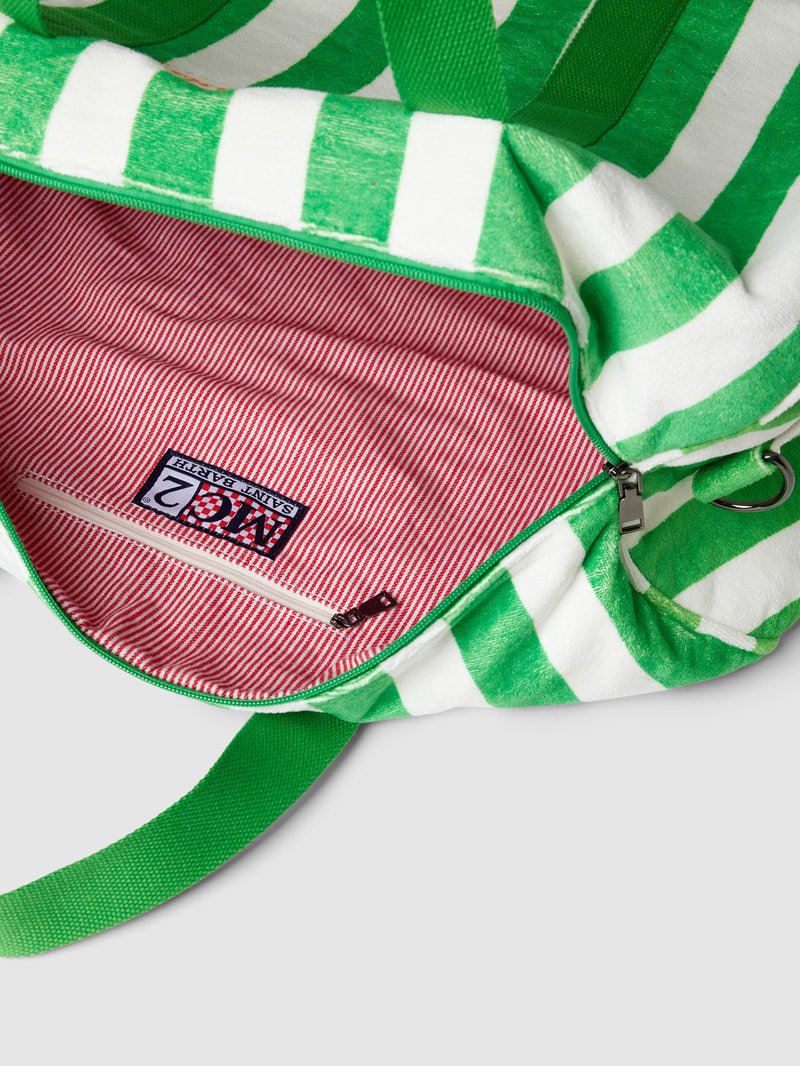 Duffle Bag mit Streifenmuster Modell 'JETLAG' in grün