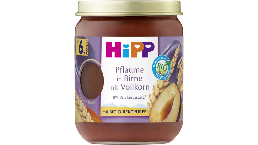 HiPP Bio Frucht und Getreide Pflaume in Birne mit Vollkorn 160 g