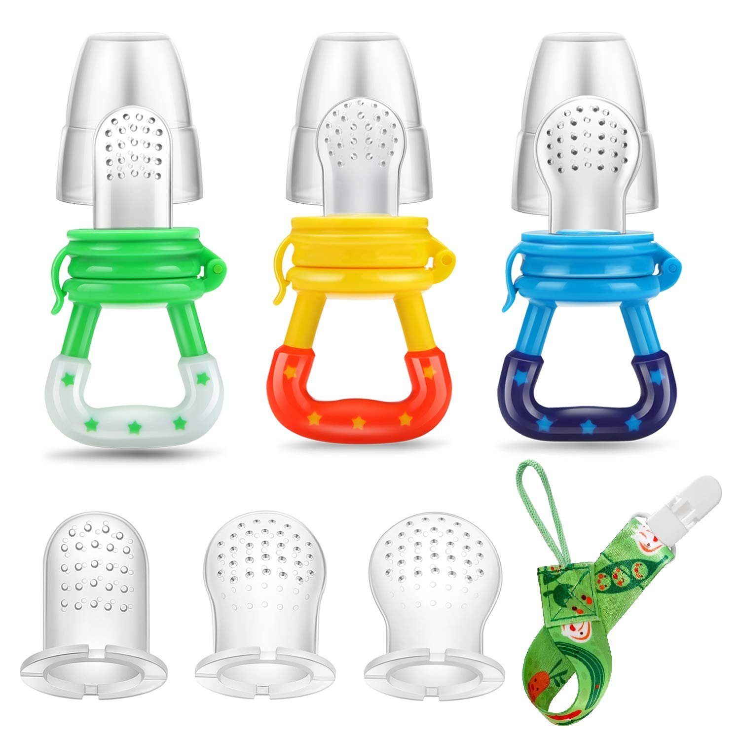 AMR HOME Schnuller 3 Stück Fruchtsauger Baby Schätzchen obstschnuller 3 Silikon