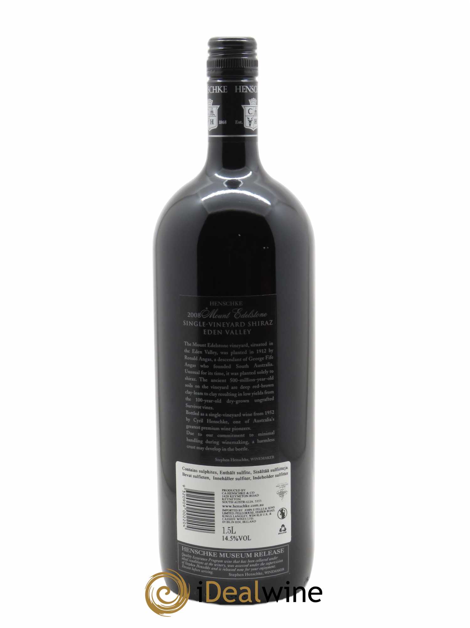 Eden Valley Mount Edelstone Shiraz Henschke  2008 - Lot de 1 Magnum
