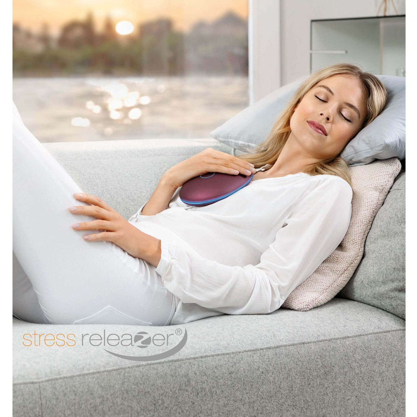 Beurer stress releaZer®-Entspannungshilfe & Atemtrainer zur Linderung von Stress mit Vibration & Wärme