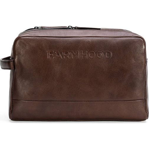 FARMHOOD Memphis XL Kulturbeutel Leder 30 cm