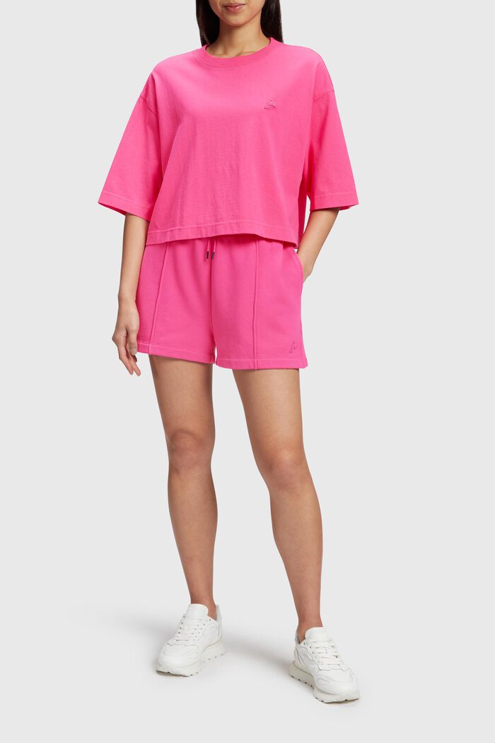 Cropped T-Shirt mit Delfin-Patch