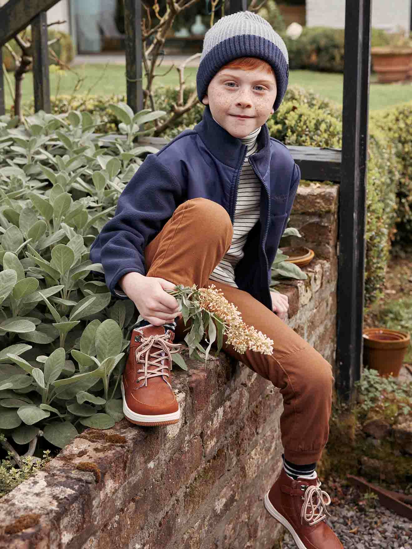 Vertbaudet Jungen Fleecejacke mit Wal-Applikation - marine