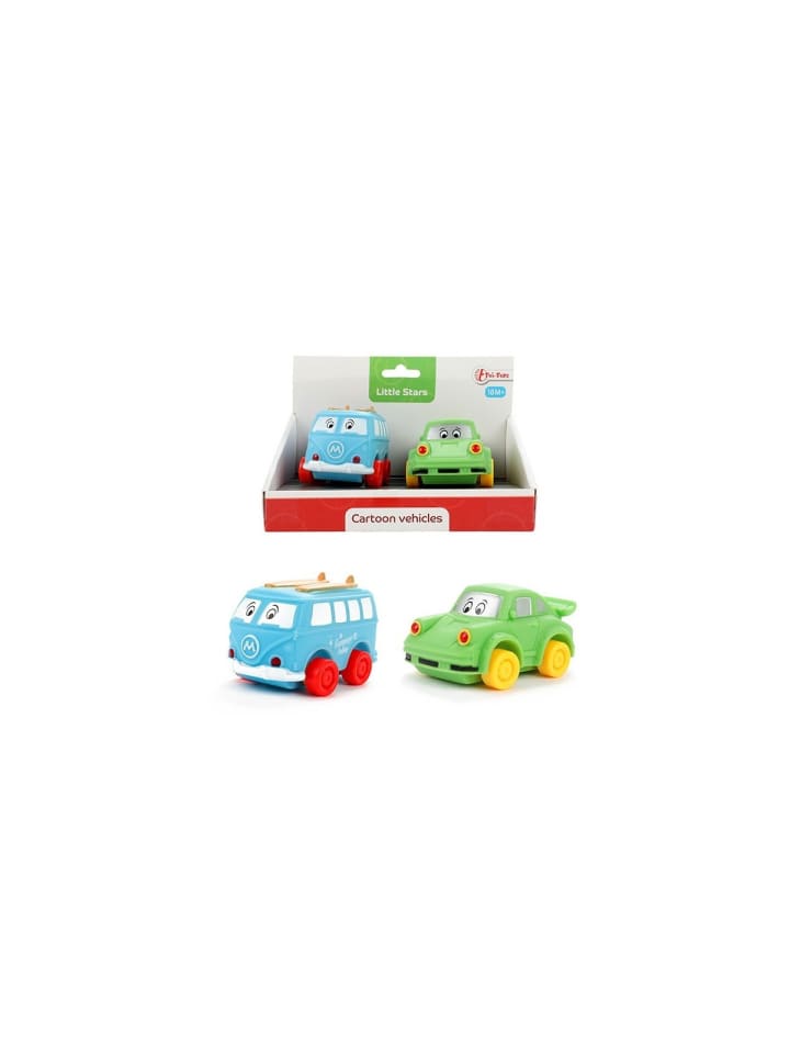Toi-Toys 2 weiche PVC-Autos - Cartoon vehicle in mehrfarbig günstig kaufen onesize