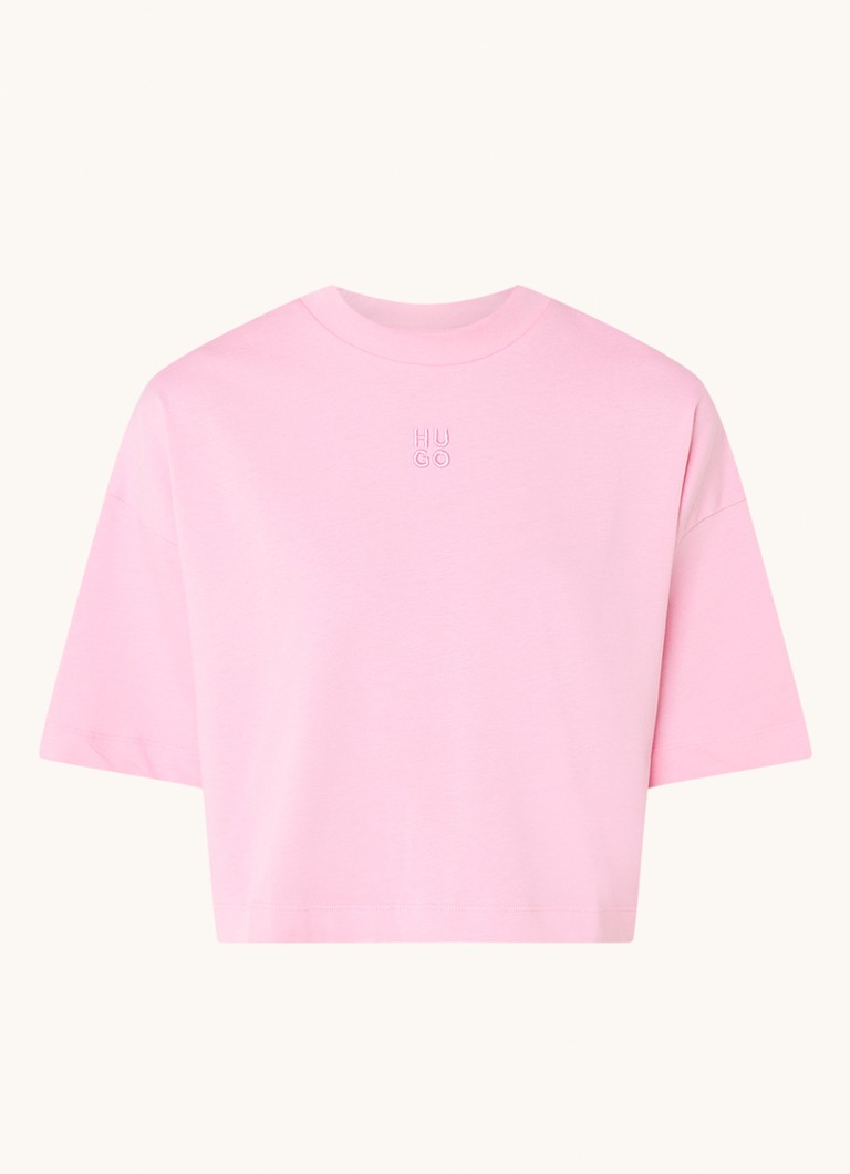 HUGO BOSS Cropped T-shirt with logo embroidery