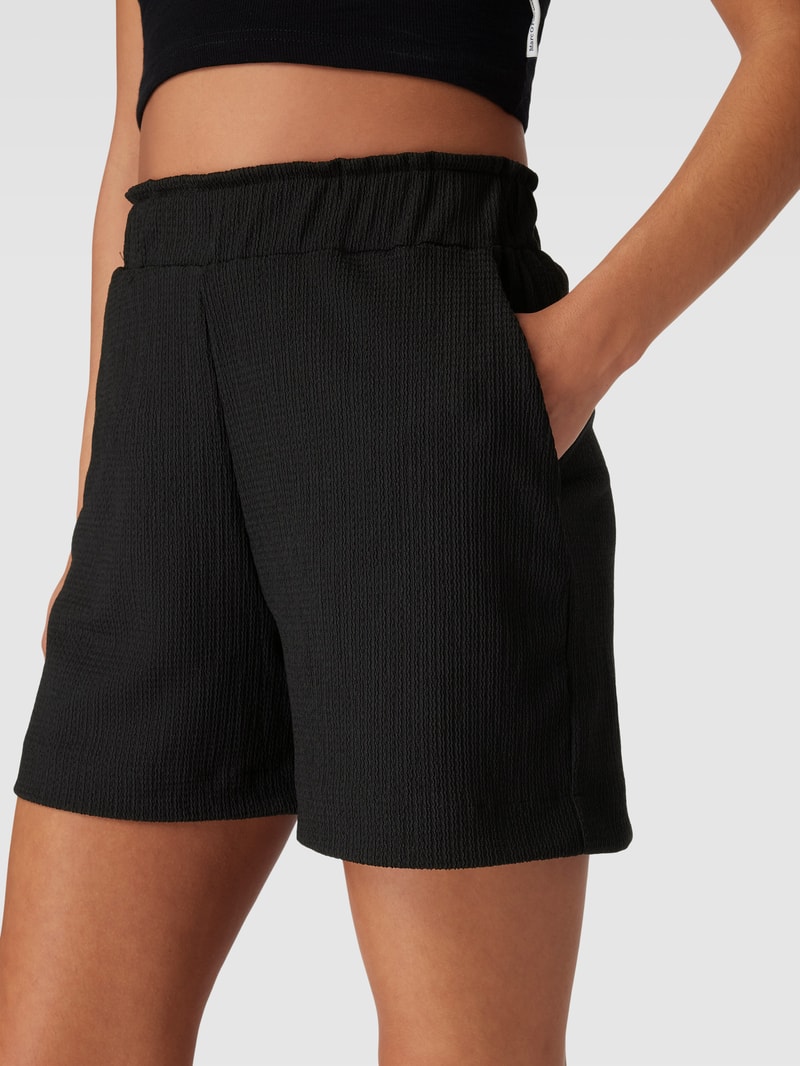 Shorts mit Allover-Muster Modell 'EASY' in schwarz