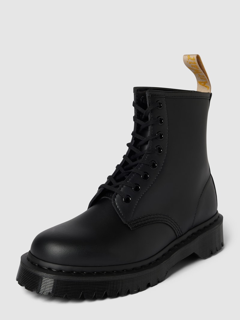 Schnürboots in Leder-Optik Modell 'Bex Mono' in schwarz