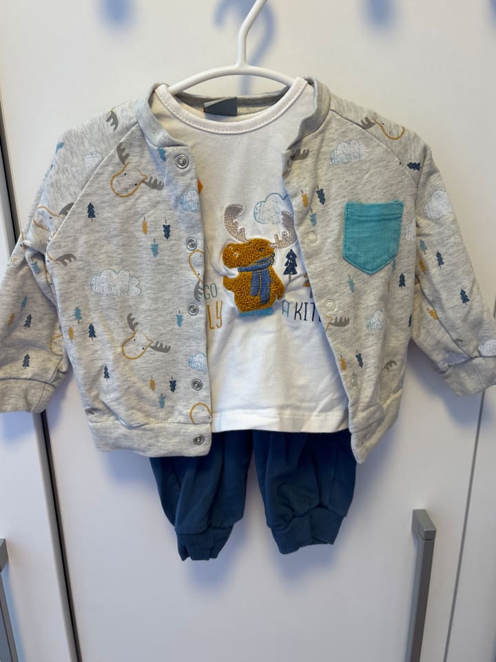 Kanz 3tlg. Outfit in Grau/ Blau/ Weiß günstig kaufen 62