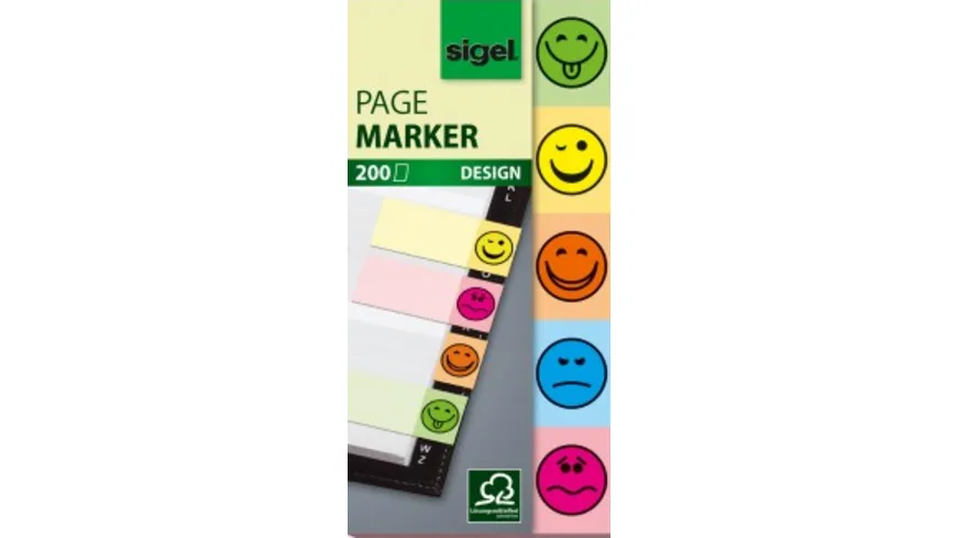 sigel Haftmarker Smiley 200 Blatt 20 x 50mm