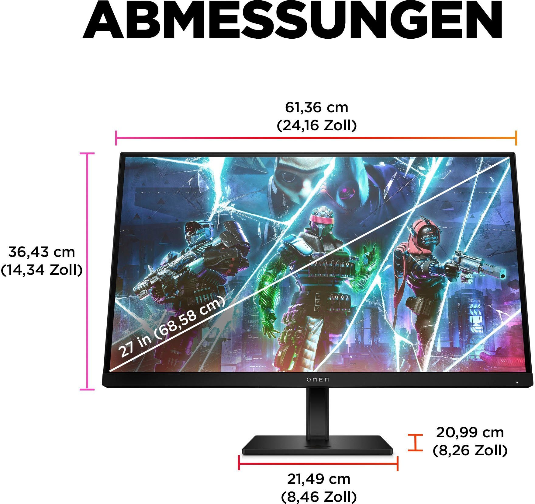 HP OMEN 27s (HSD-0160-A) Gaming-Monitor (69 cm/27 