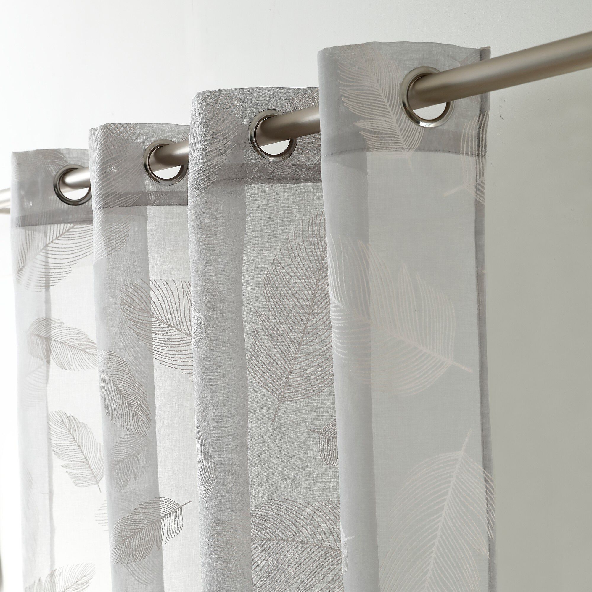 Voilage motif plumes