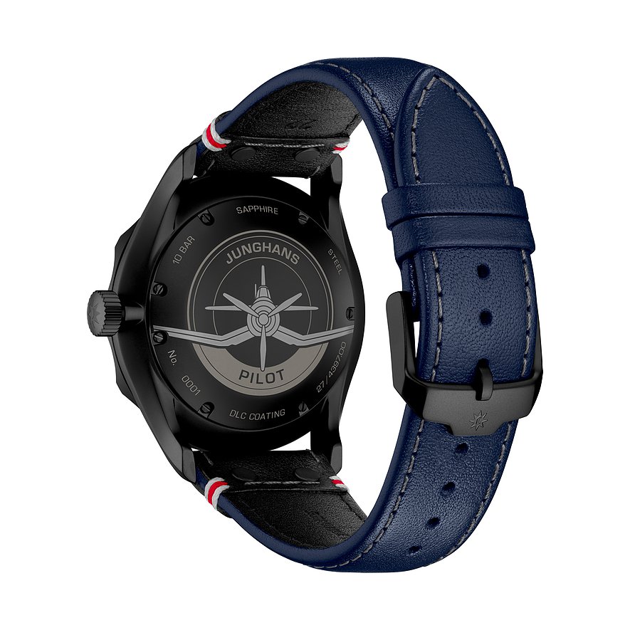 Junghans Unisexuhr Meister Pilot Automatic Navy Blue