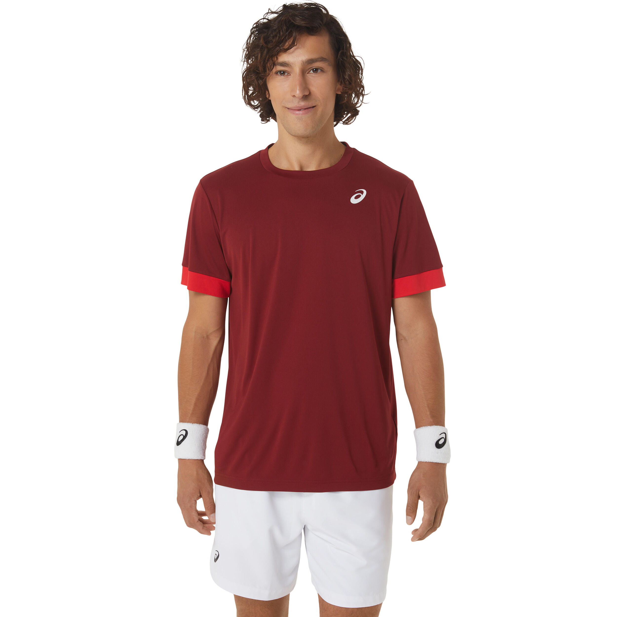 Court Shortsleeve Tee T-Shirt Herren - Dunkelrot, Rot